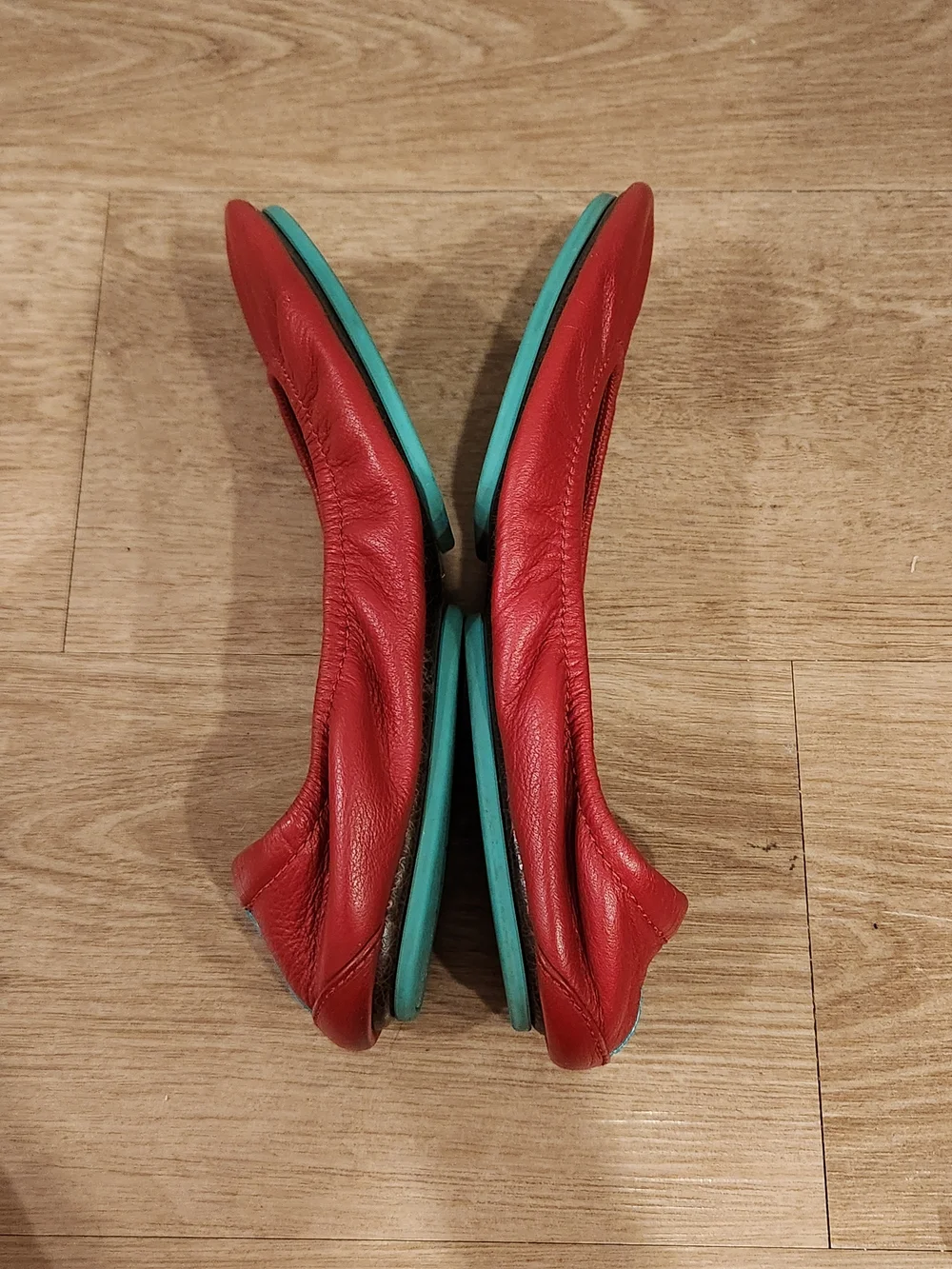 Tieks Cardinal Red Classic Leather Foldable Travel Ballet Flats Women's 6 GUC